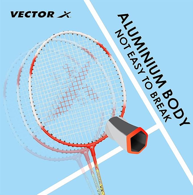 Vector X Badmintonschläger | Größe: 3 7/8 Zoll | Für Männer und Jungen | Material: Aluminium | Am besten für professionelle Athleten Training und Wettbewerb, Spielen im Freien, Hinterhöfe