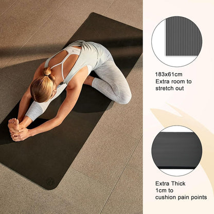 Endless NBR Black Yoga Matte | Bequeme und strapazierfähige Gymnastikmatte | Anti-Rutsch-Phthalat getestet | Größe: 183 * 61cm, 1cm dick | Farbe: Schwarz | NBR-Schaum | Übung, Yoga, Pilates und Workouts