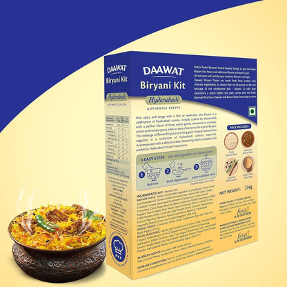 Daawat Biryani-Set Hyderabadi, Lucknowi & Kolkata (3er-Pack) | In 30 Minuten fertig