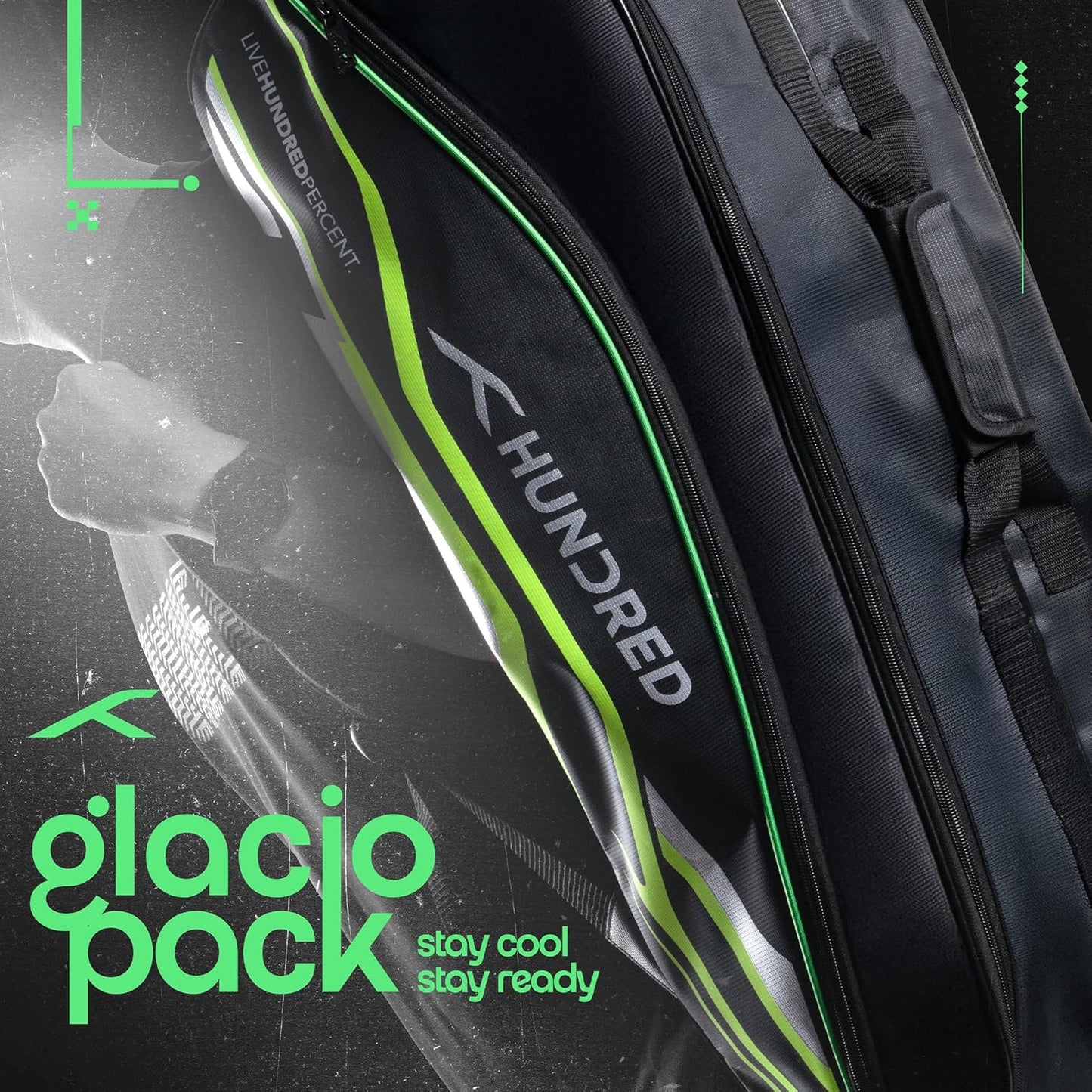 Hundred Glacio Pack Sporttasche – große Sporttasche mit separatem Schuhfach, isolierten Fächern, Tasche für nasse Kleidung und verstellbaren Trägern