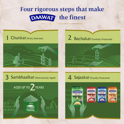 Daawat Rozana Gold Basmati-Reis Für den täglichen Gebrauch | Gekochte Körner bis zu 15 mm | Natürlich gereift