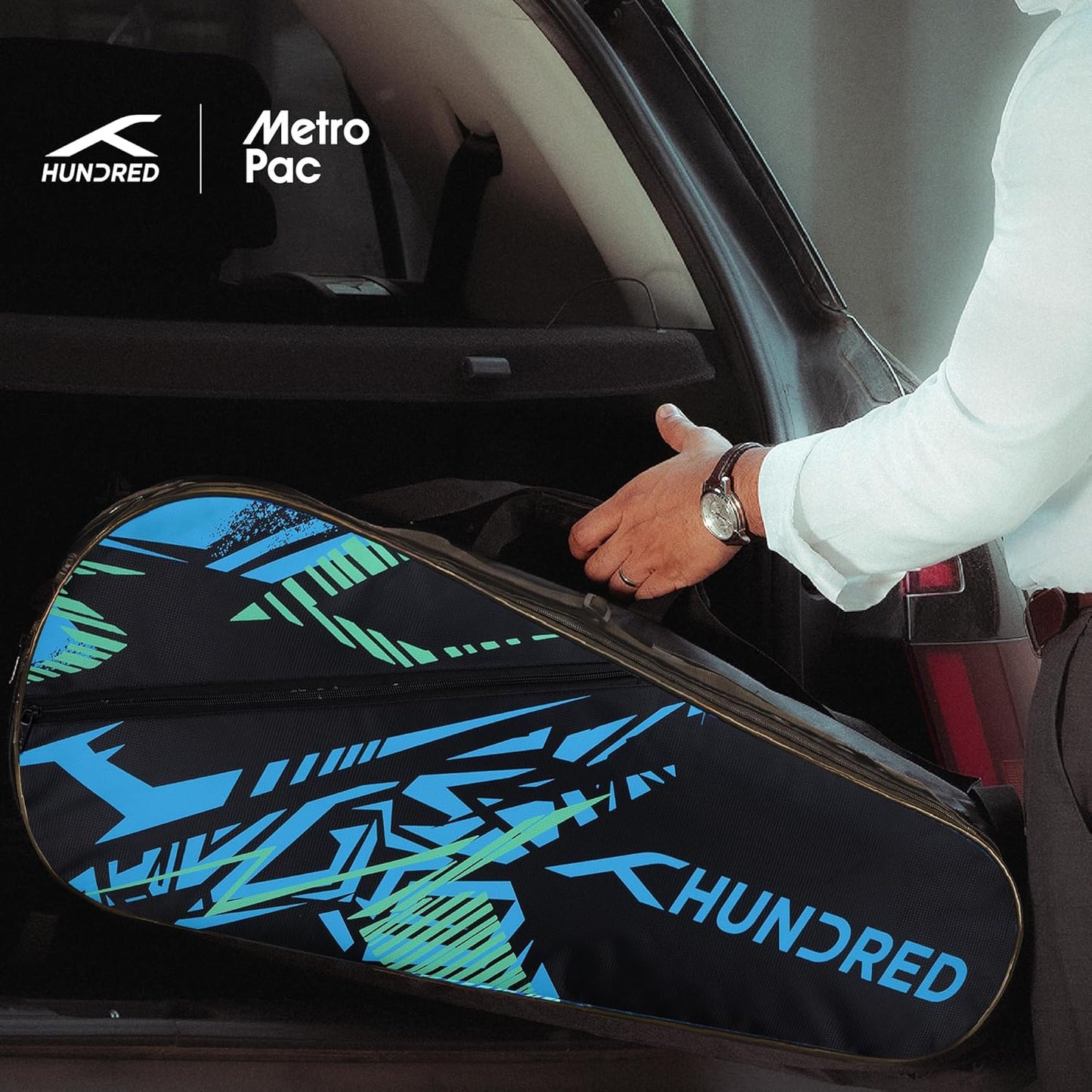 HUNDRED Metro Pack Badminton-Tasche, Unisex, 3 geräumige Fächer, doppelter Reißverschluss, Größe L