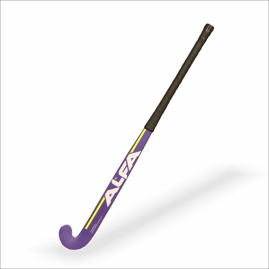ALFA Y-30 Hockeyschläger | 10 % Carbon | Leicht und strapazierfähig | Extra niedrige Wölbung | Ergonomischer Griff | Für alle Spielstärken | Ideal für Präzision und Kontrolle | Farbe: Rot | Größe: 34 Zoll