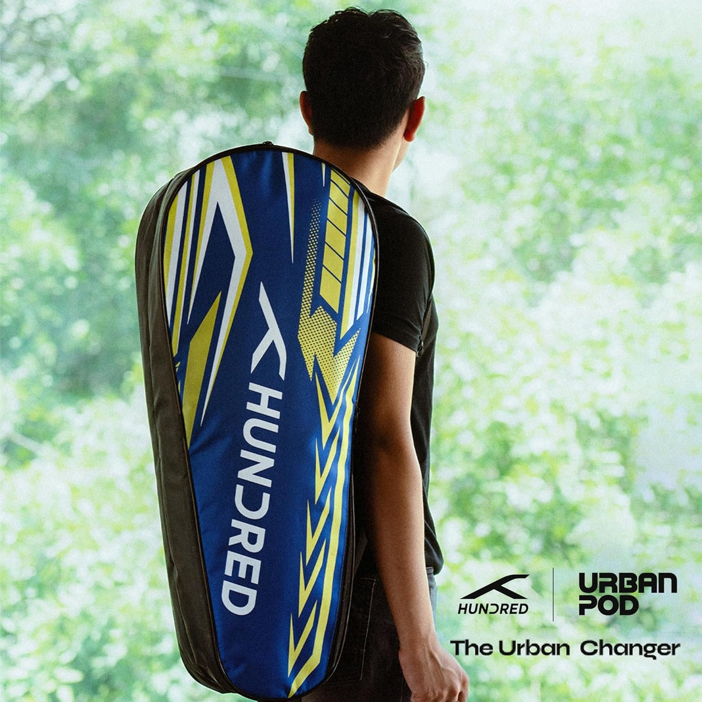 HUNDRED Urban Pod Badminton Kit Bag, 3 Spacious Compartments, Double Zip Closure
