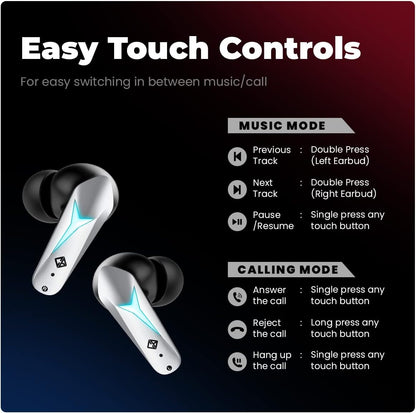 Cosmic Byte CosmoBuds X200 True Wireless Earbuds (TWS), BT 5.3, 38 ms Latenz GOD Mode™, Musikmodus, 40 Stunden, ENC, IPX5, Sprachassistent