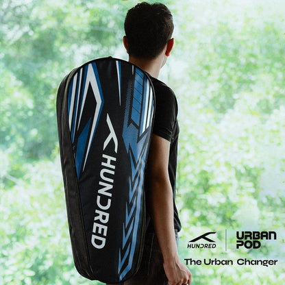 HUNDRED Urban Pod Badminton Kit Bag, 3 Spacious Compartments, Double Zip Closure
