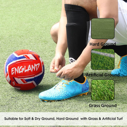Nivia Spinner Maschinengenähter Fußball (England), 32-Panel-Fußball, PVC-genähter Fußball, Fußball für Training, Freizeit, Anfänger, Fußball, Fußballgröße – 5 (Mehrfarbig)