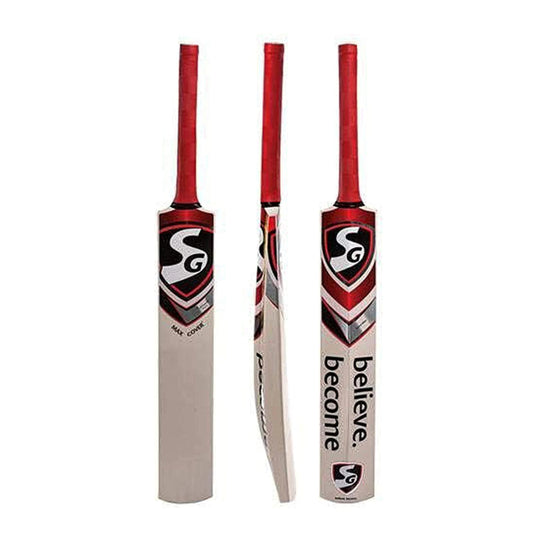 SG Max Cover Cricketschläger für Herren und Jungen (Beige, Größe -4) | Material: Kashmir Willow | Leichtgewicht | Free Cover | Spielfertig | Für Fortgeschrittene Spieler | Ideal für Lederball