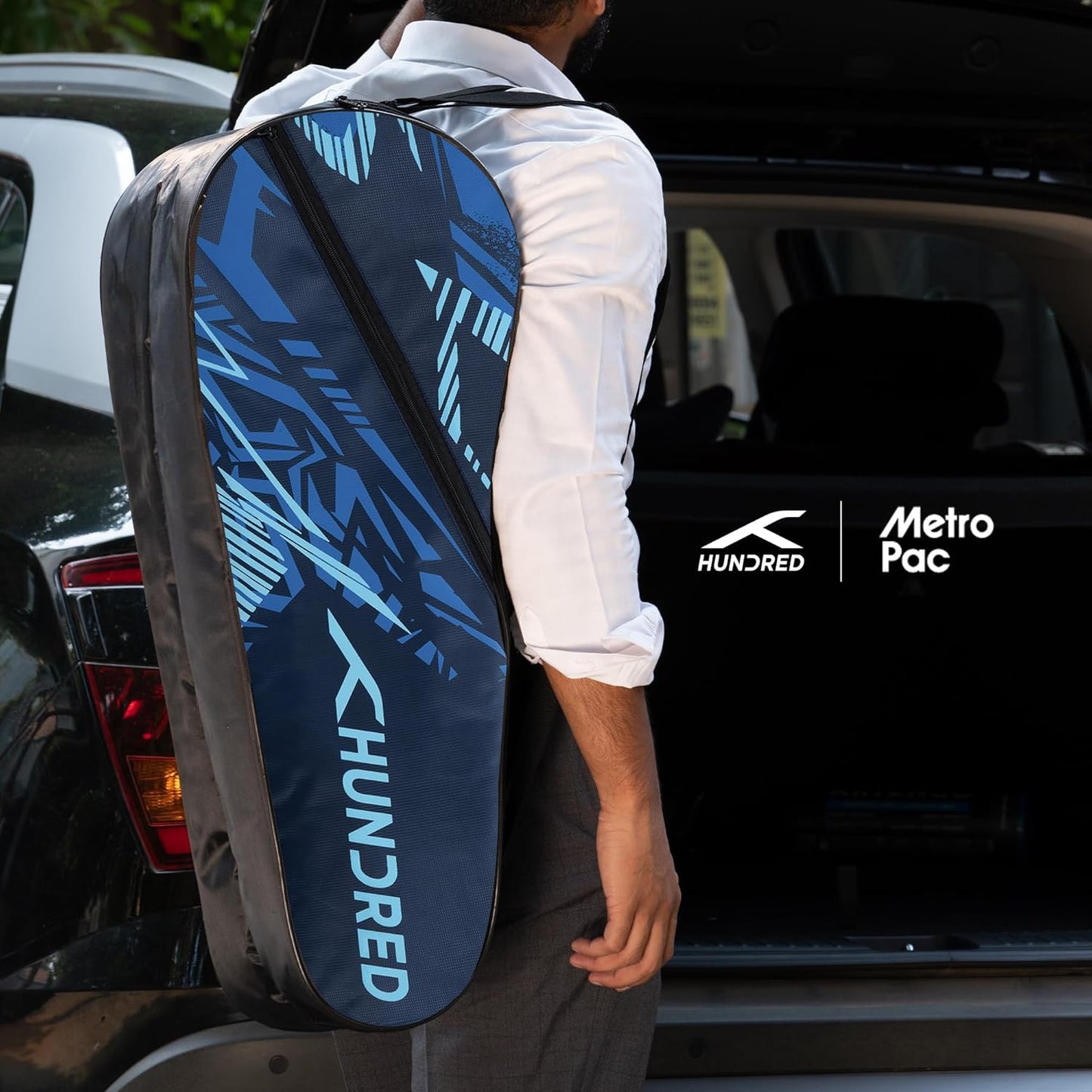 HUNDRED Metro Pack Badminton-Tasche, Unisex, 3 geräumige Fächer, doppelter Reißverschluss, Größe L