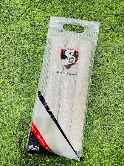 SG Hexa Cricketschlägergriff | 3 Stück | Farbe: Weiß | Größe: Standard | Material: Gummi | Langlebig und langlebig | Stark und robust | Stoßdämpfung | Verbesserte Leistung