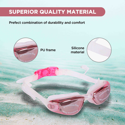 EOL/ ENDLESS EL1005 Stylische Schwimmbrille mit Anti-Beschlag und UV-Schutz | Material: Silikon, PU | Angeschlossene Ohrbügel und verstellbares Band | Weiche Silikondichtung für Auslaufschutz | Mit Hartschalenetui
