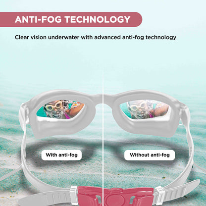 EOL/ ENDLESS EL1005 Stylische Schwimmbrille mit Anti-Beschlag und UV-Schutz | Material: Silikon, PU | Angeschlossene Ohrbügel und verstellbares Band | Weiche Silikondichtung für Auslaufschutz | Mit Hartschalenetui