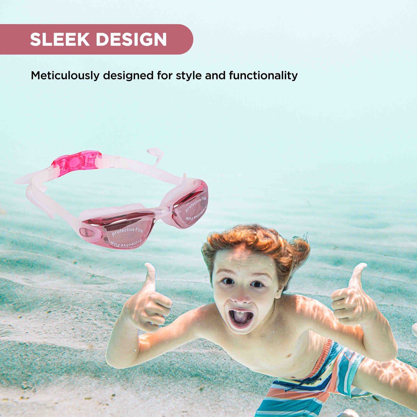 EOL/ ENDLESS EL1005 Stylische Schwimmbrille mit Anti-Beschlag und UV-Schutz | Material: Silikon, PU | Angeschlossene Ohrbügel und verstellbares Band | Weiche Silikondichtung für Auslaufschutz | Mit Hartschalenetui