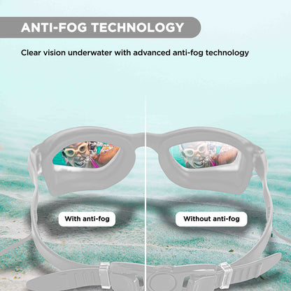 EOL/ ENDLESS EL1005 Stylische Schwimmbrille mit Anti-Beschlag und UV-Schutz | Material: Silikon, PU | Angeschlossene Ohrbügel und verstellbares Band | Weiche Silikondichtung für Auslaufschutz | Mit Hartschalenetui