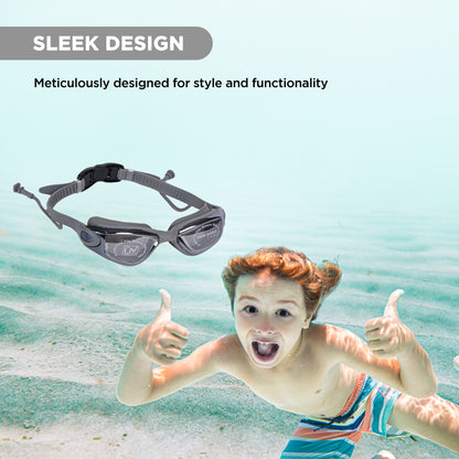 EOL/ ENDLESS EL1005 Stylische Schwimmbrille mit Anti-Beschlag und UV-Schutz | Material: Silikon, PU | Angeschlossene Ohrbügel und verstellbares Band | Weiche Silikondichtung für Auslaufschutz | Mit Hartschalenetui