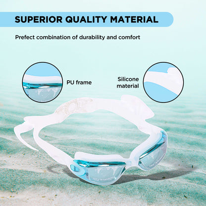 EOL/ ENDLESS EL1005 Stylische Schwimmbrille mit Anti-Beschlag und UV-Schutz | Material: Silikon, PU | Angeschlossene Ohrbügel und verstellbares Band | Weiche Silikondichtung für Auslaufschutz | Mit Hartschalenetui