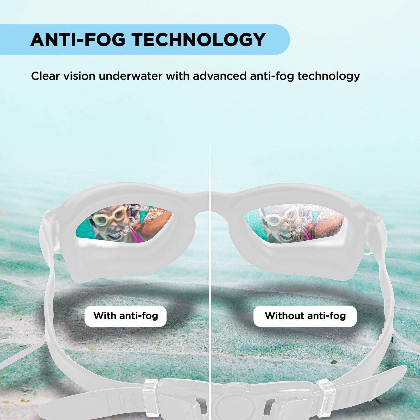EOL/ ENDLESS EL1005 Stylische Schwimmbrille mit Anti-Beschlag und UV-Schutz | Material: Silikon, PU | Angeschlossene Ohrbügel und verstellbares Band | Weiche Silikondichtung für Auslaufschutz | Mit Hartschalenetui
