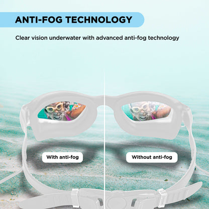 EOL/ ENDLESS EL1005 Stylische Schwimmbrille mit Anti-Beschlag und UV-Schutz | Material: Silikon, PU | Angeschlossene Ohrbügel und verstellbares Band | Weiche Silikondichtung für Auslaufschutz | Mit Hartschalenetui