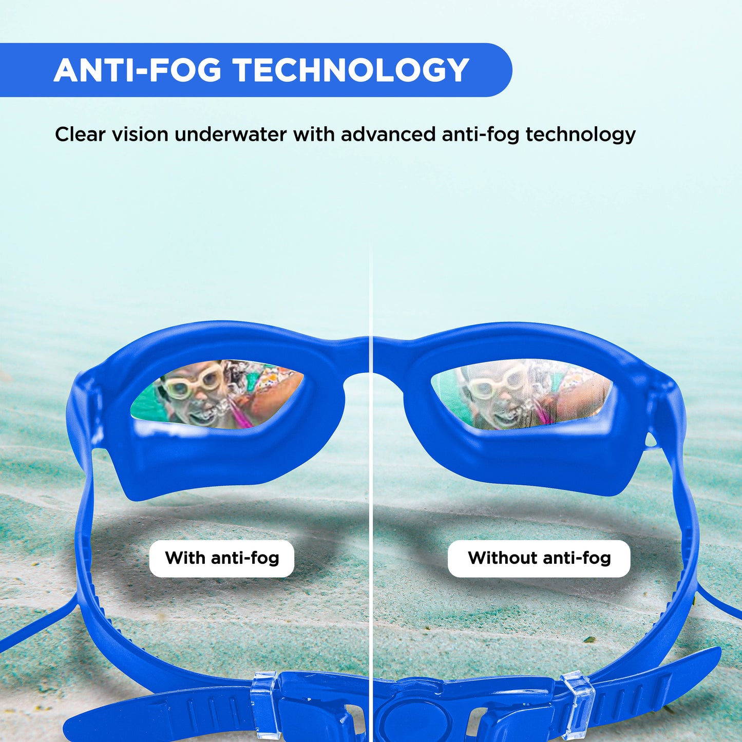 EOL/ ENDLESS EL1005 Stylische Schwimmbrille mit Anti-Beschlag und UV-Schutz | Material: Silikon, PU | Angeschlossene Ohrbügel und verstellbares Band | Weiche Silikondichtung für Auslaufschutz | Mit Hartschalenetui