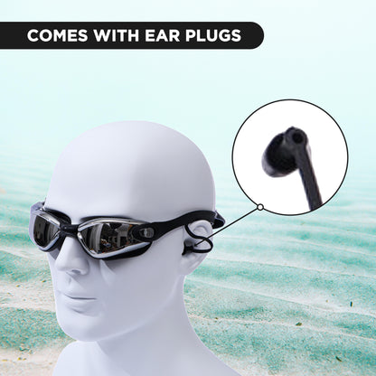 EOL/ ENDLESS EL1005 Stylische Schwimmbrille mit Anti-Beschlag und UV-Schutz | Material: Silikon, PU | Angeschlossene Ohrbügel und verstellbares Band | Weiche Silikondichtung für Auslaufschutz | Mit Hartschalenetui