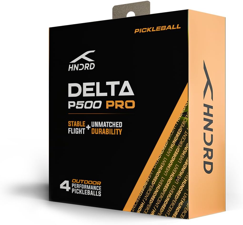 Delta P500 Pro Outdoor-Pickleballs (4er-Pack) | Neongelb | 40-Loch-Design | Langlebige Bälle mit hohem Sprungverhalten für Outdoor-Plätze | Ideal für Wettkämpfe und Freizeitspiele