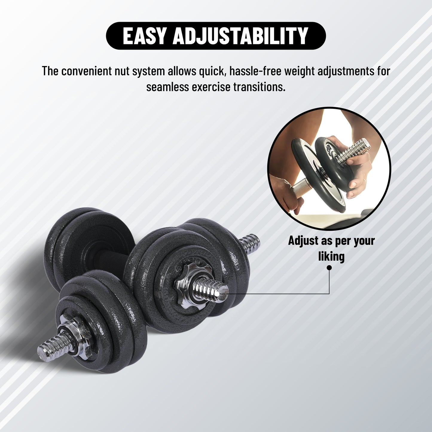 Endless Cast Iron Adjustable Dumbbell Set | Perfekt für Bodybuilding, Fitness, Gewichtheben und Training zu Hause oder im Fitnessstudio