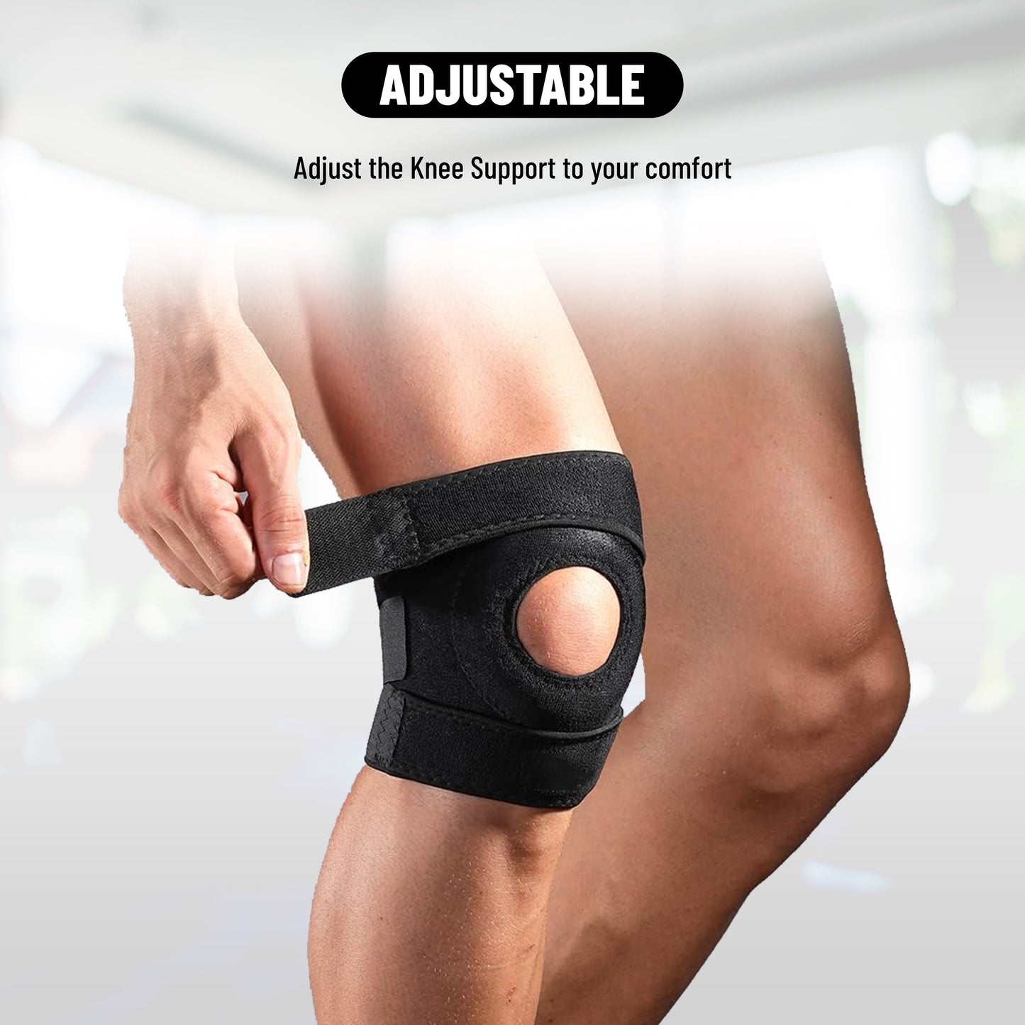 Endlos verstellbare elastische Kniestütze Paar | Material: Neopren | Für Arthritis, Meniskus Riss, ACL, Knie Schmerzlinderung, Läufer, Sport, Fitnessstudio, Sport, Übung, Training, Radfahren