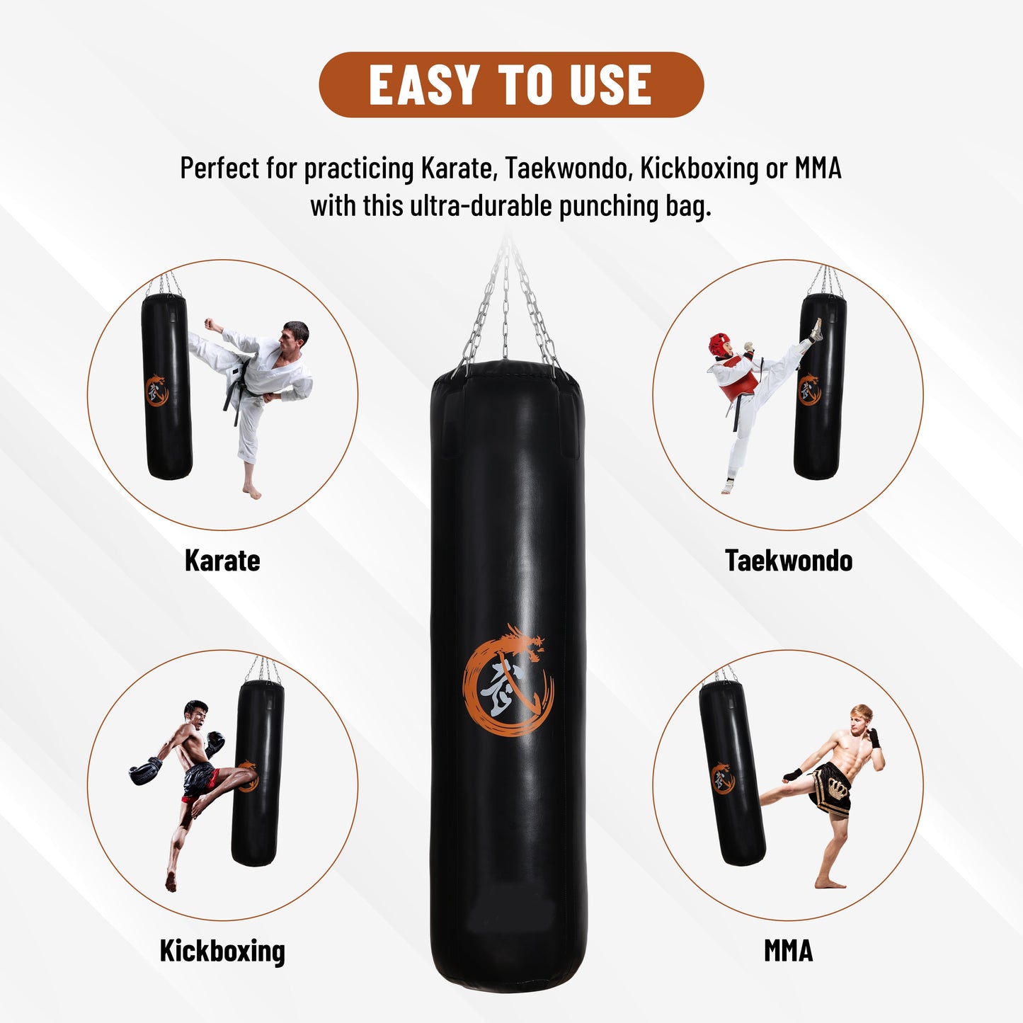 Endless Hanging Punching Sand Bag für Erwachsene | Multicolor | Material: Leder | Durable Hanging Fitness Punching Bag | Perfekt für das Training Boxen, Kickboxen | Für Haus und Fitnessstudio