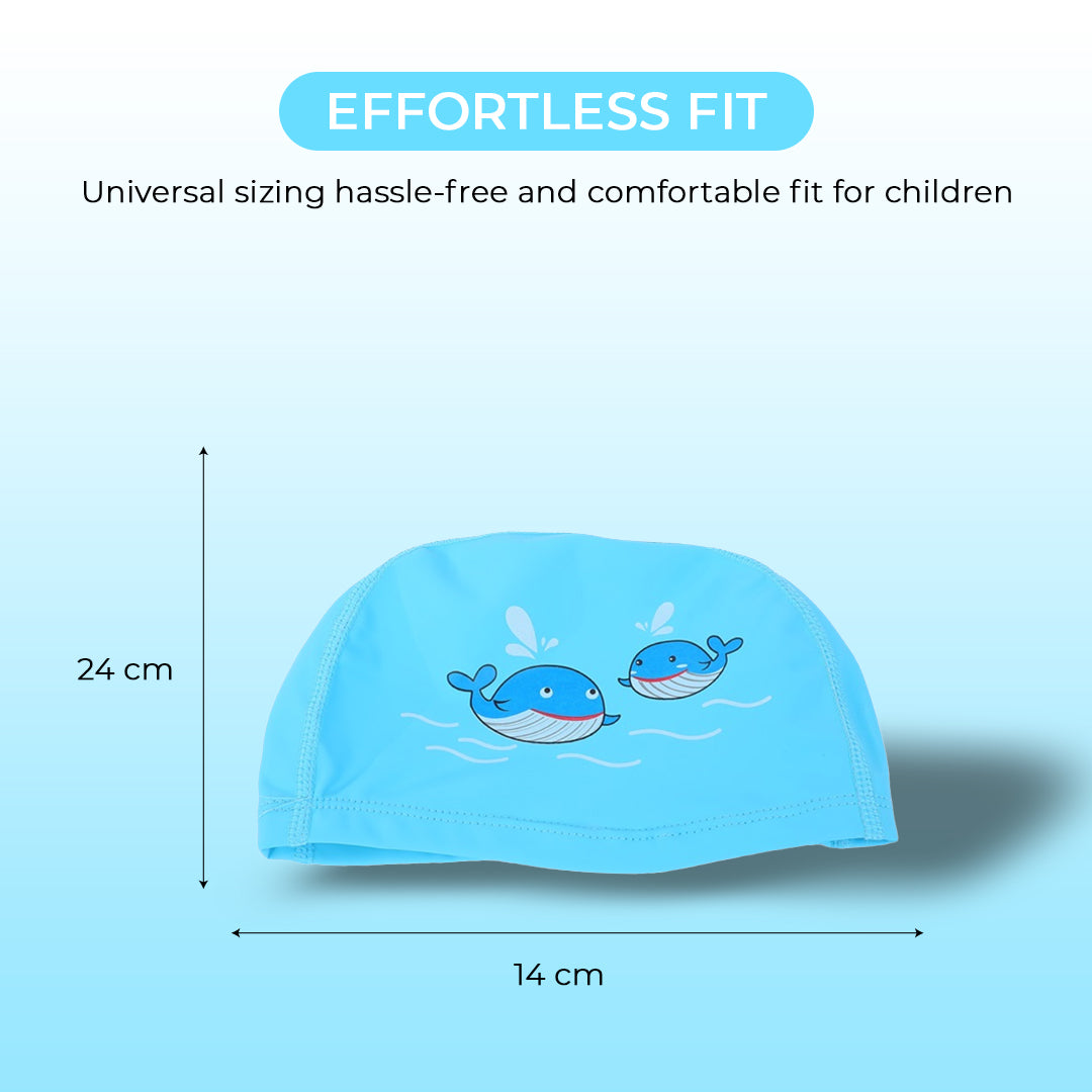 Endless EL1017 Bequeme PU-Badekappe mit Cartoon-Design | Material: PU | Elastische wasserdichte Badekappe für lange und kurze Haare mit dickerem Rand | Für Kinder