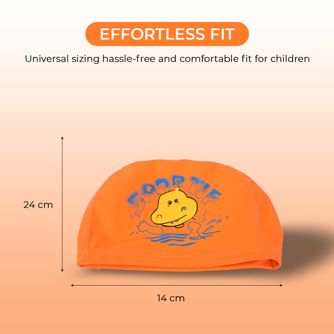 Endless EL1017 Bequeme PU-Badekappe mit Cartoon-Design | Material: PU | Elastische wasserdichte Badekappe für lange und kurze Haare mit dickerem Rand | Für Kinder