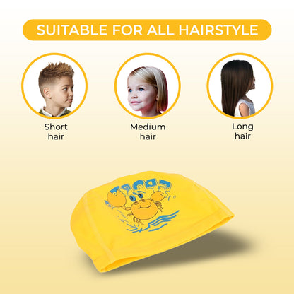Endless EL1017 Bequeme PU-Badekappe mit Cartoon-Design | Material: PU | Elastische wasserdichte Badekappe für lange und kurze Haare mit dickerem Rand | Für Kinder