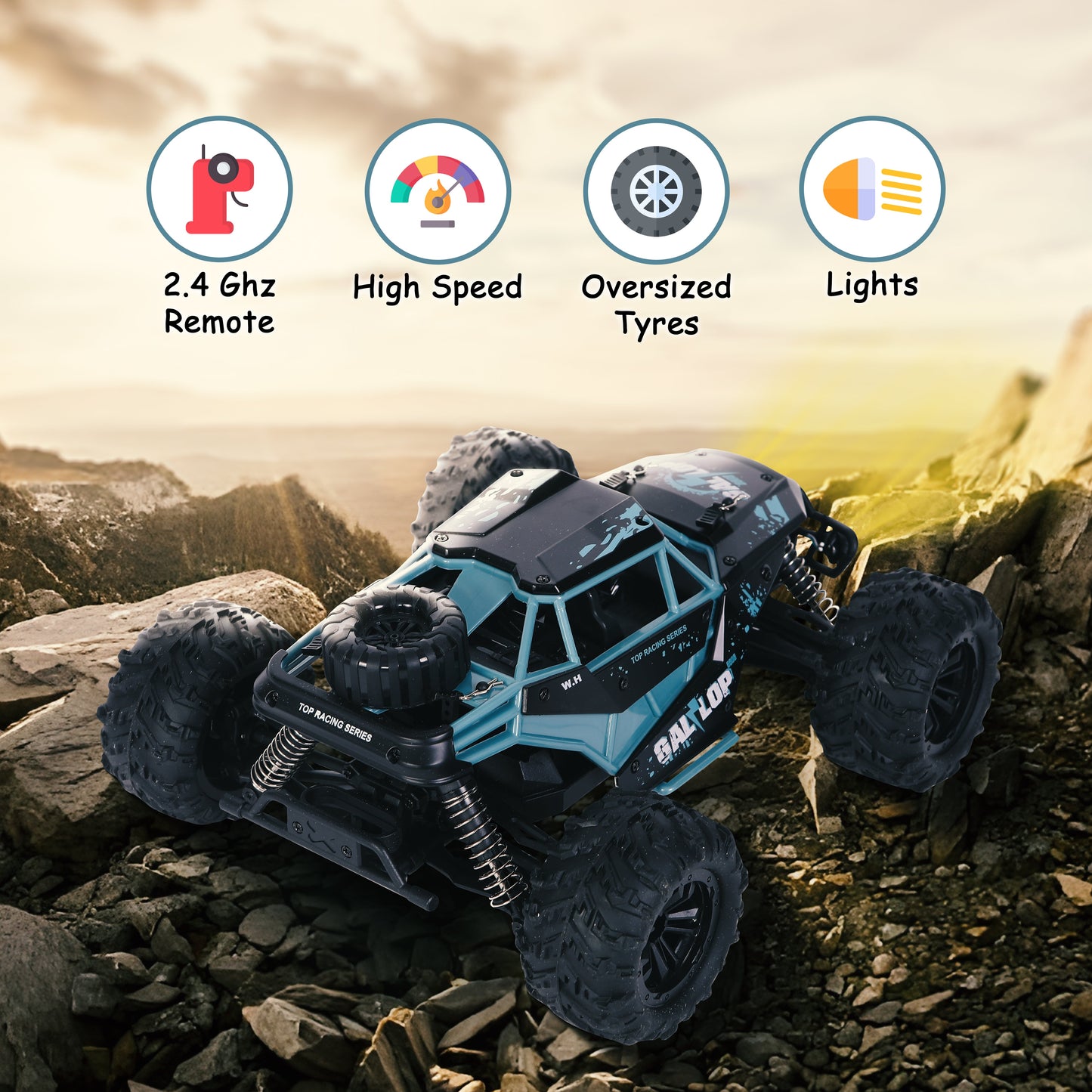 FUNFY bürstenloser Motor, 4WD RC-Auto im Maßstab 1:16 | Schwarz | ABS-Kunststoff und Metall | Geeignet für rasante Offroad-Abenteuer | Maximalgeschwindigkeit 35 km/h | Anpassbare Geschwindigkeitseinstellungen | Für Kinder