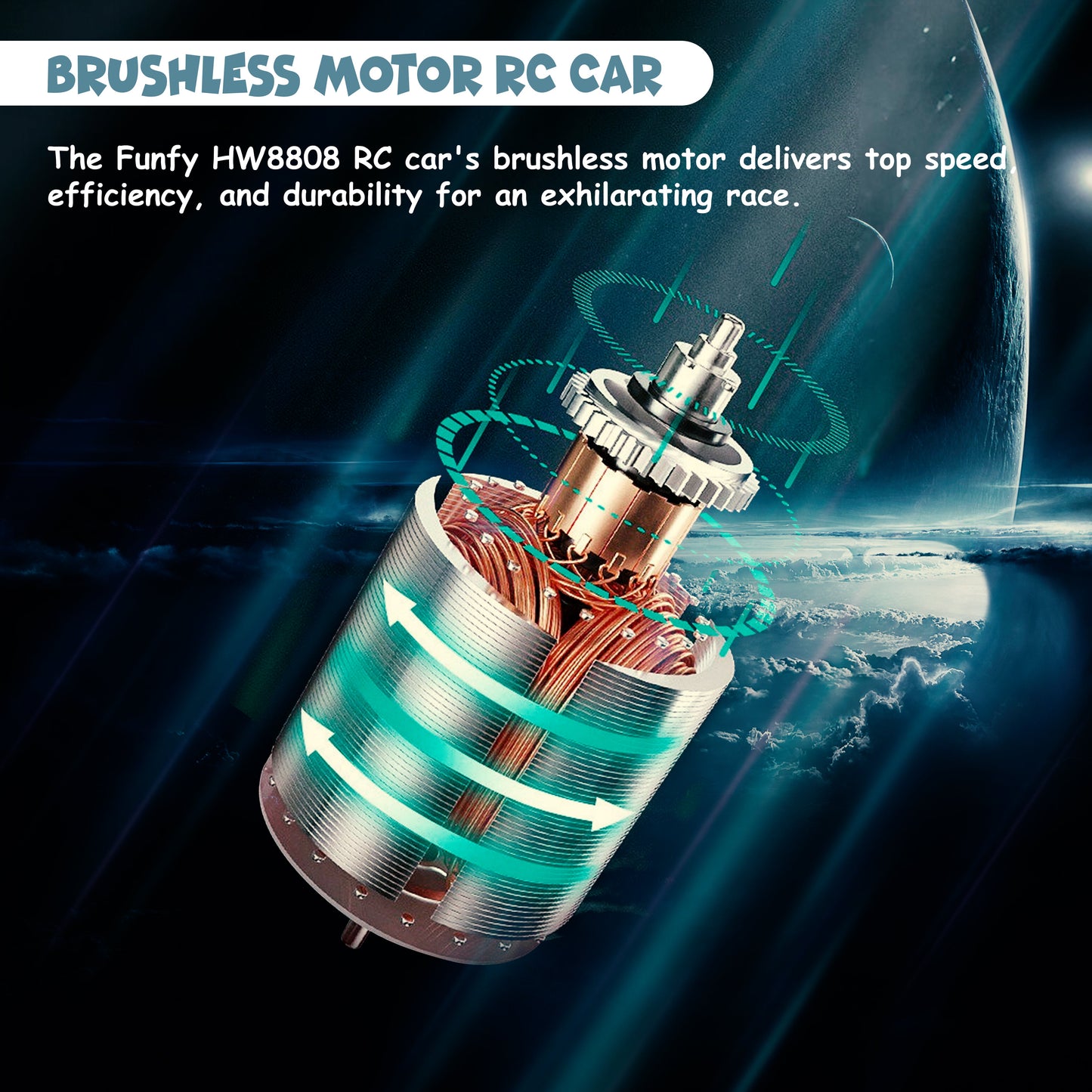 FUNFY bürstenloser Motor, 4WD RC-Auto im Maßstab 1:16 | Schwarz | ABS-Kunststoff und Metall | Geeignet für rasante Offroad-Abenteuer | Maximalgeschwindigkeit 35 km/h | Anpassbare Geschwindigkeitseinstellungen | Für Kinder