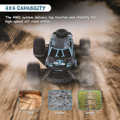 FUNFY bürstenloser Motor, 4WD RC-Auto im Maßstab 1:16 | Schwarz | ABS-Kunststoff und Metall | Geeignet für rasante Offroad-Abenteuer | Maximalgeschwindigkeit 35 km/h | Anpassbare Geschwindigkeitseinstellungen | Für Kinder