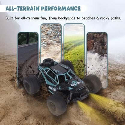 FUNFY bürstenloser Motor, 4WD RC-Auto im Maßstab 1:16 | Schwarz | ABS-Kunststoff und Metall | Geeignet für rasante Offroad-Abenteuer | Maximalgeschwindigkeit 35 km/h | Anpassbare Geschwindigkeitseinstellungen | Für Kinder