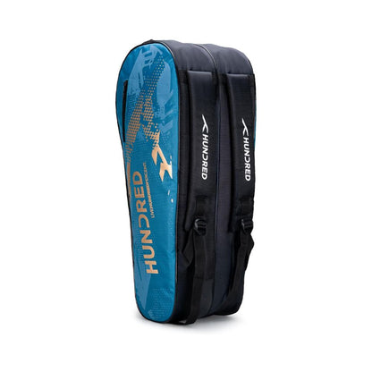 HUNDRED Sonic Pack Kit Bag | Spacious Badminton Bag with Two Large Compartments for Rackets, Shoes, and Equipment – Ideal for Sports, Gym, and Travel | Unisex Design | Black