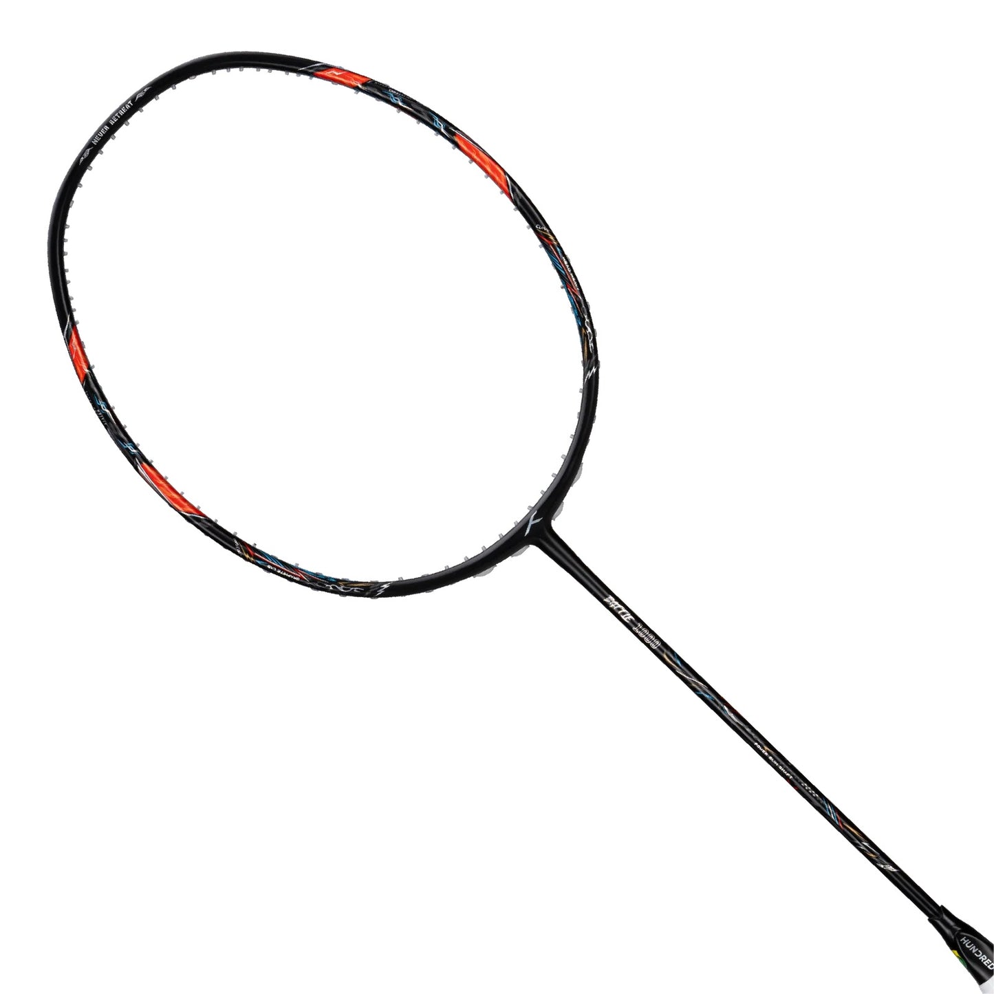 Hundred BATTLE 1000 (4U) SCHWARZ Badmintonschläger, Profi, 84 Gramm, kopflastig, Griff-G6, Material-m40x² Carbonfaser
