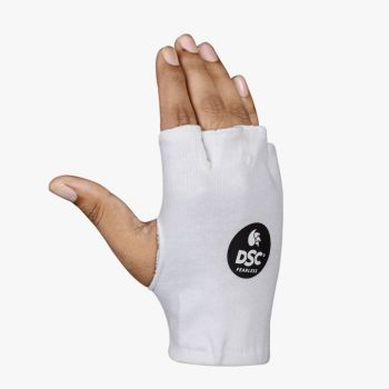 DSC Attitude Cricket Batting Inner Gloves | Cotton material | Cut fingers for better grip | Faster sweat absorption | Kit for men and boys | White