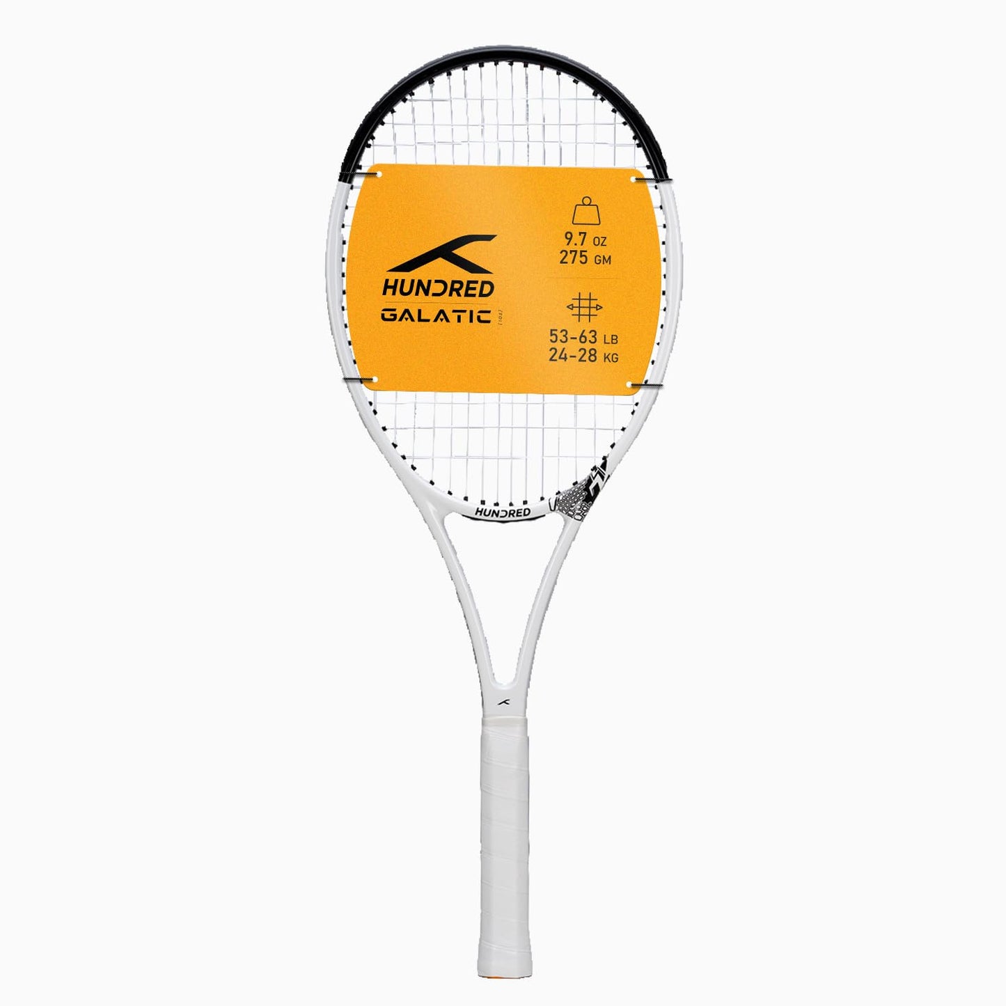 Hundred Galactic Strung Tennisschläger mit Vollschutzhülle | 4-Punkte-Kopfgewichtung | Griffgröße 2 (10,8 cm) | 275 Gramm