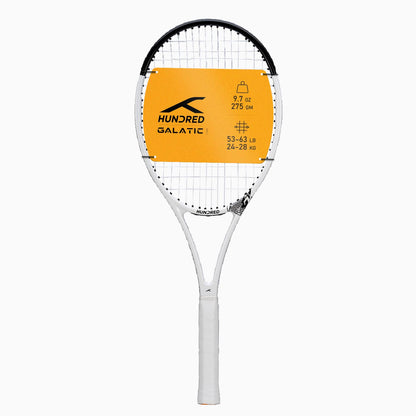 Hundred Galactic Strung Tennisschläger mit Vollschutzhülle | 4-Punkte-Kopfgewichtung | Griffgröße 2 (10,8 cm) | 275 Gramm