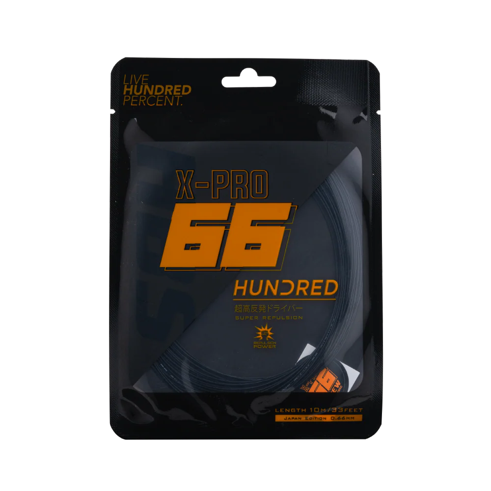 Hundred 66X Pro Badminton-Saite – 0,66 mm Multifilament, präzise Kontrolle und professionelles Spielgefühl (10 m)