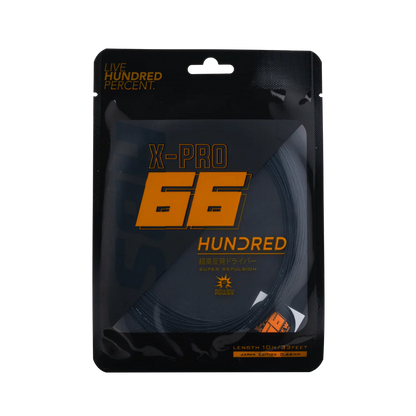 Hundred 66X Pro Badminton-Saite – 0,66 mm Multifilament, präzise Kontrolle und professionelles Spielgefühl (10 m)