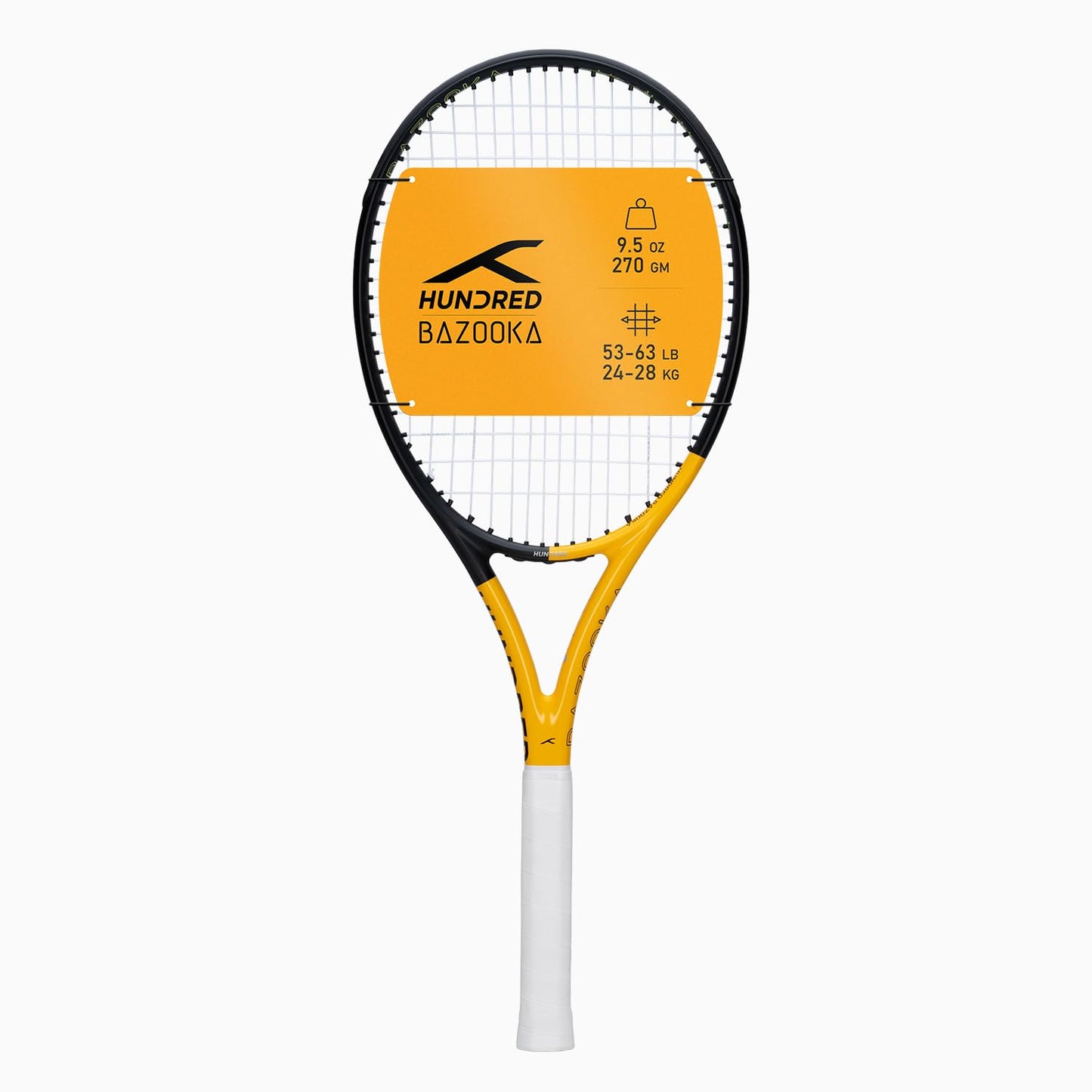 Hundred Bazooka Tennisschläger mit Vollbespannung | 1 Punkt kopflastig | Griffgröße 2 (10,8 cm) | 270 Gramm