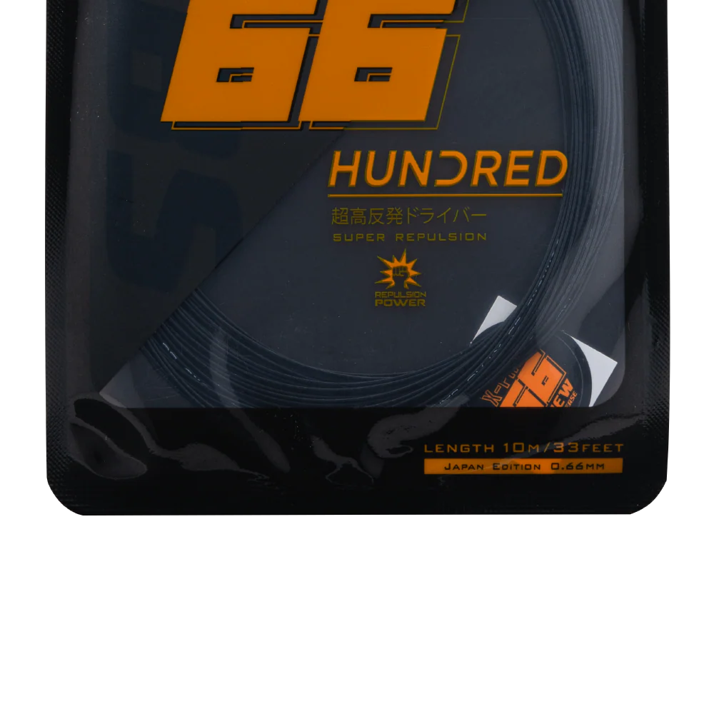 Hundred 66X Pro Badminton-Saite – 0,66 mm Multifilament, präzise Kontrolle und professionelles Spielgefühl (10 m)