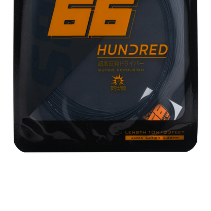 Hundred 66X Pro Badminton-Saite – 0,66 mm Multifilament, präzise Kontrolle und professionelles Spielgefühl (10 m)