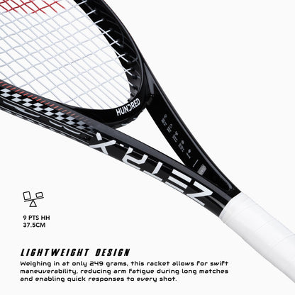 Hundred Zeta X Tennisschläger, bespannt, mit Vollschutzhülle | 9-Punkte-Kopfschwer | Griffgröße 2 (10,8 cm) | 249 Gramm