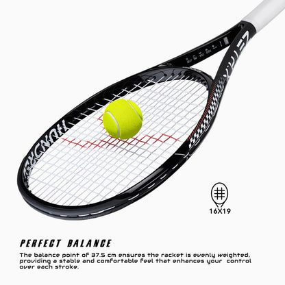 Hundred Zeta X Tennisschläger, bespannt, mit Vollschutzhülle | 9-Punkte-Kopfschwer | Griffgröße 2 (10,8 cm) | 249 Gramm