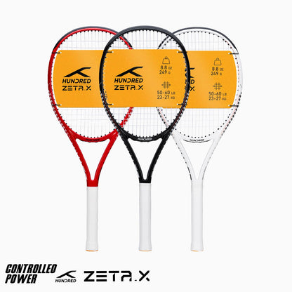 Hundred Zeta X Tennisschläger, bespannt, mit Vollschutzhülle | 9-Punkte-Kopfschwer | Griffgröße 2 (10,8 cm) | 249 Gramm