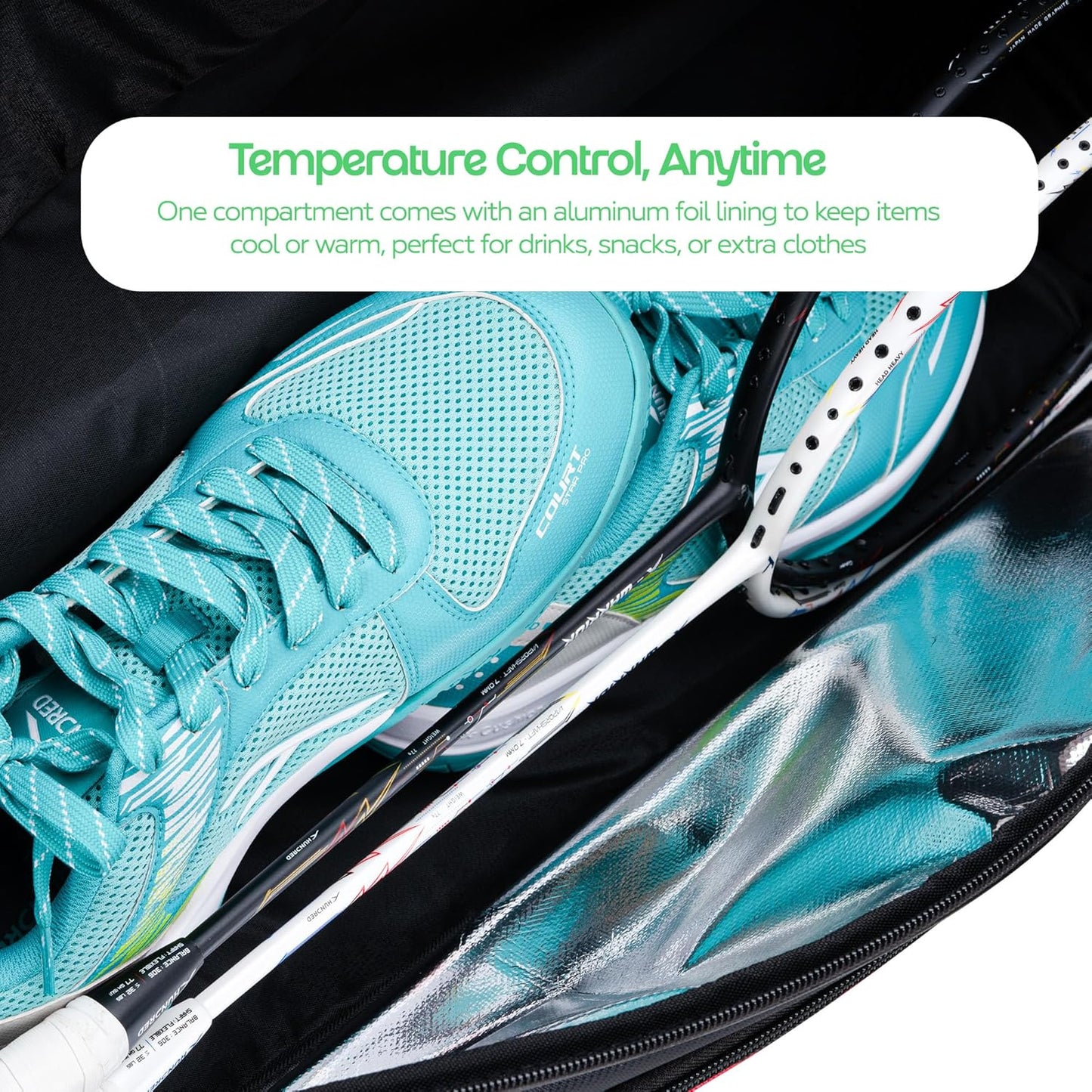 Hundred Glacio Pack Sporttasche – große Sporttasche mit separatem Schuhfach, isolierten Fächern, Tasche für nasse Kleidung und verstellbaren Trägern