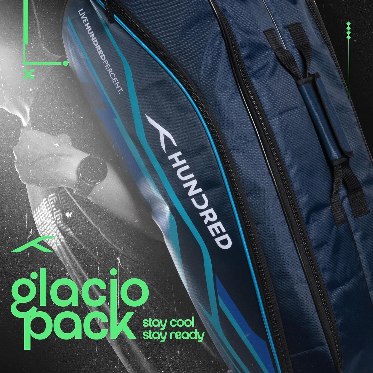 Hundred Glacio Pack Sporttasche – große Sporttasche mit separatem Schuhfach, isolierten Fächern, Tasche für nasse Kleidung und verstellbaren Trägern